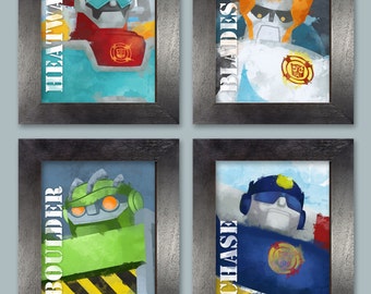 Rescue Bot Posters - set of 4