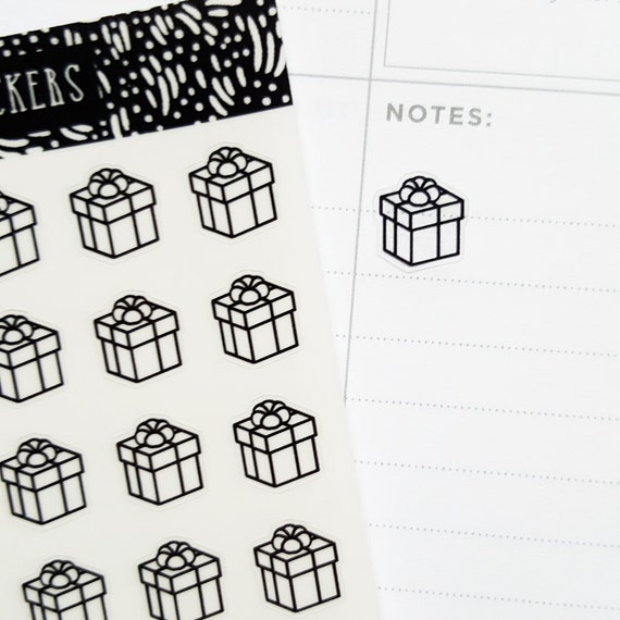 56 Present Stickers Gift Planner Stickers Gift Box by honeyinked