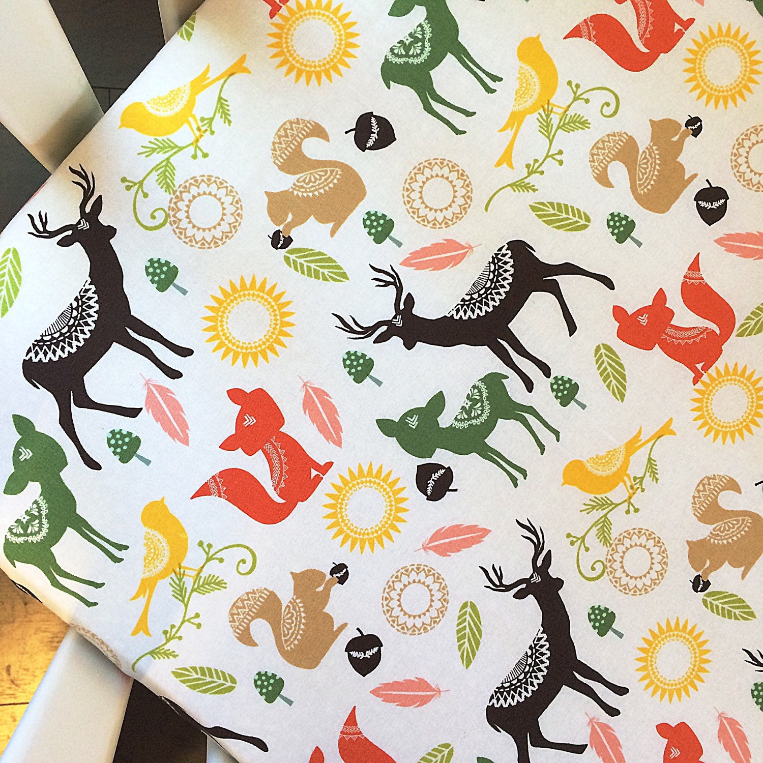 Woodland animals fitted crib sheet / changing by LoveAndCountry