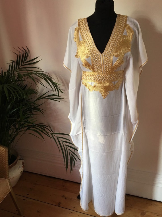 white gold kaftan