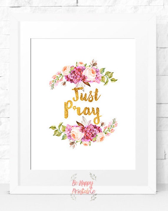 Items similar to Printable Wall Art 8x10 Just Pray Printable Quote