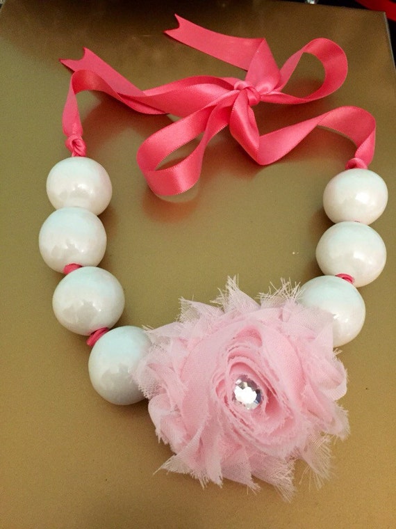 Elegant Bubble Gum Pearl Necklace by JustBakedSweet on Etsy