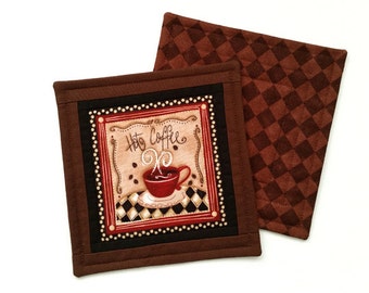 Mug Rug - Snack Mat - Cafe Fabric Coaster