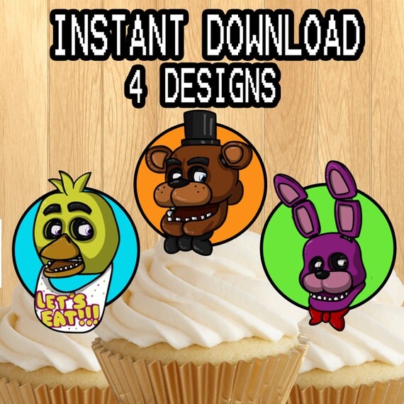 PRINTABLE Fnaf/ Five nights at freddy's Cupcake by PogoParties