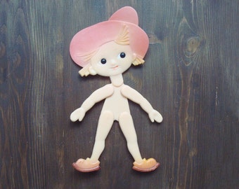 Funny Boy Doll Soviet vintage 70-s Action figures Flat doll Made in USSR