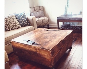 Rustic Coffee Table. Rustic Home Decor. Storage. Vintage. Living Room Decor. Country Decor.
