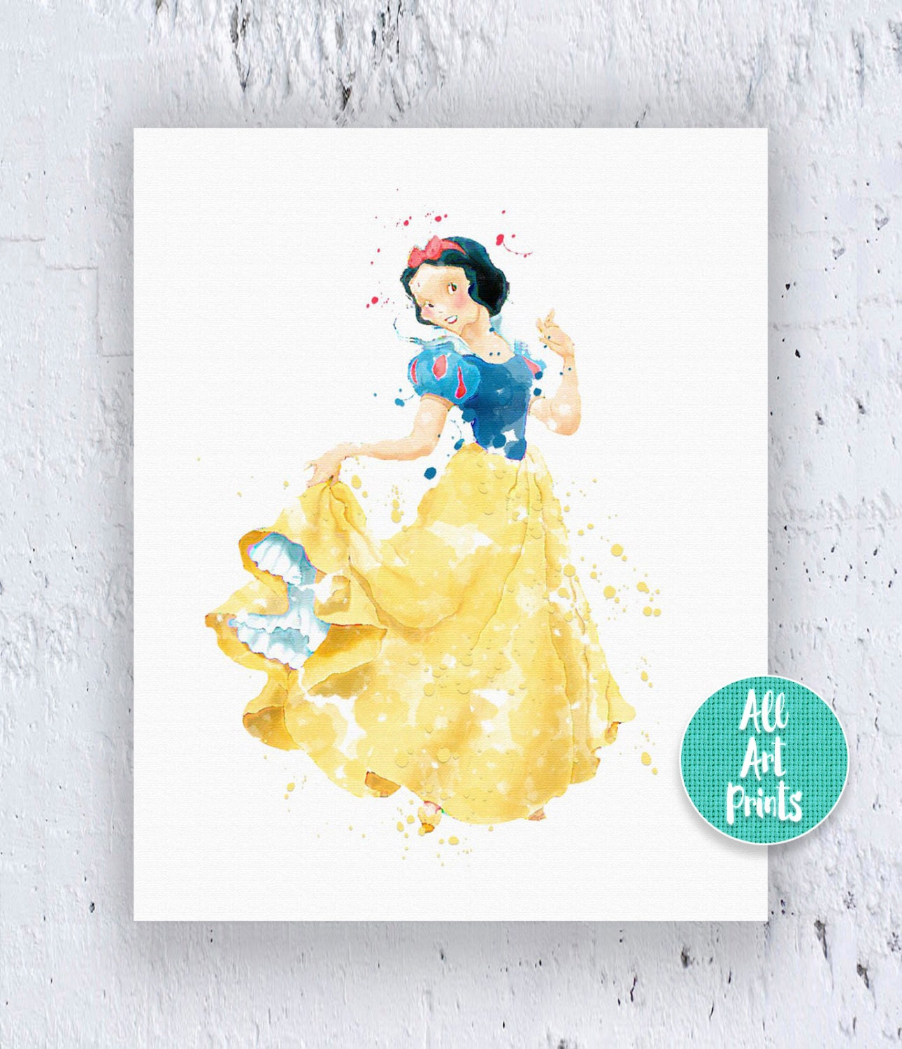 Snow White Disney Princess Print Watercolor By Allartprints 