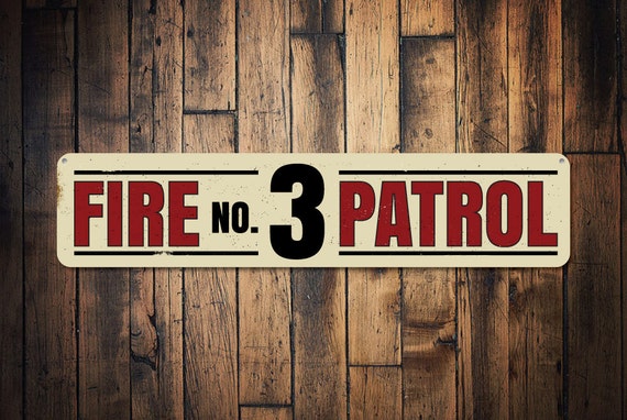 Fire Patrol Number Sign Personalized Fire Station Sign