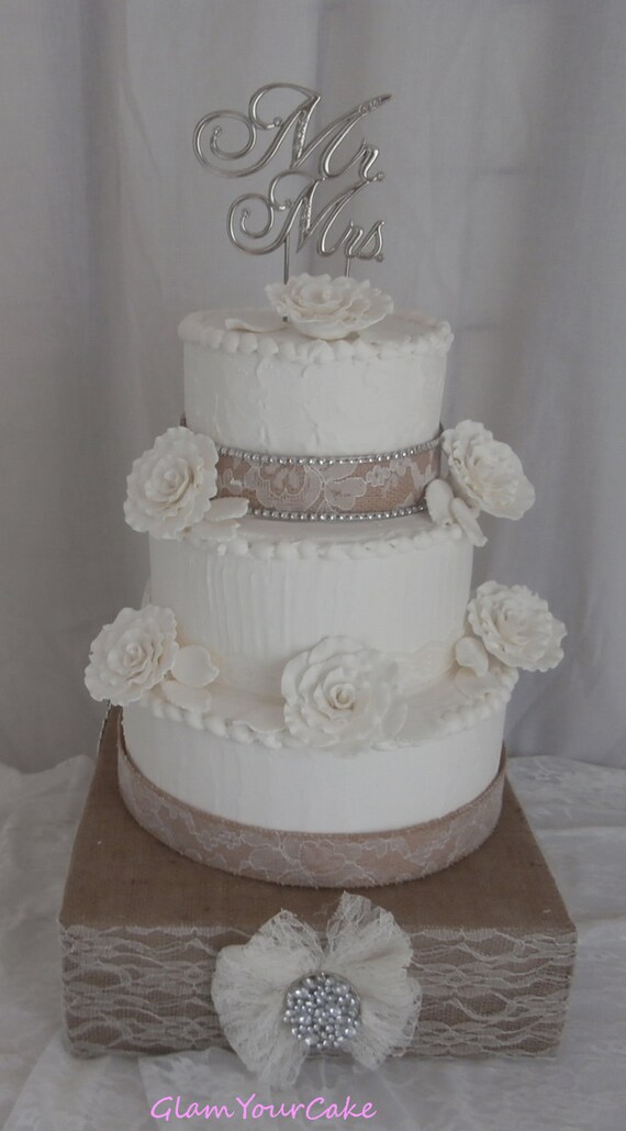 DIY Wedding Cake Decorating Kit/12 in Burlap Lace by ...