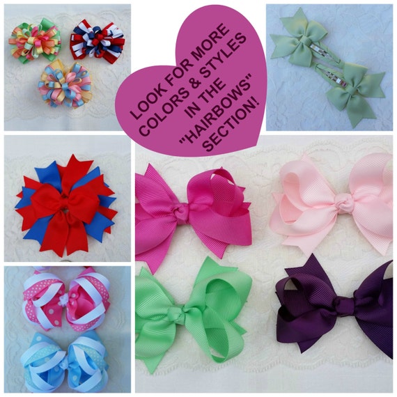 CLIPPIES Set of 2 Small bows for little girls in lots of