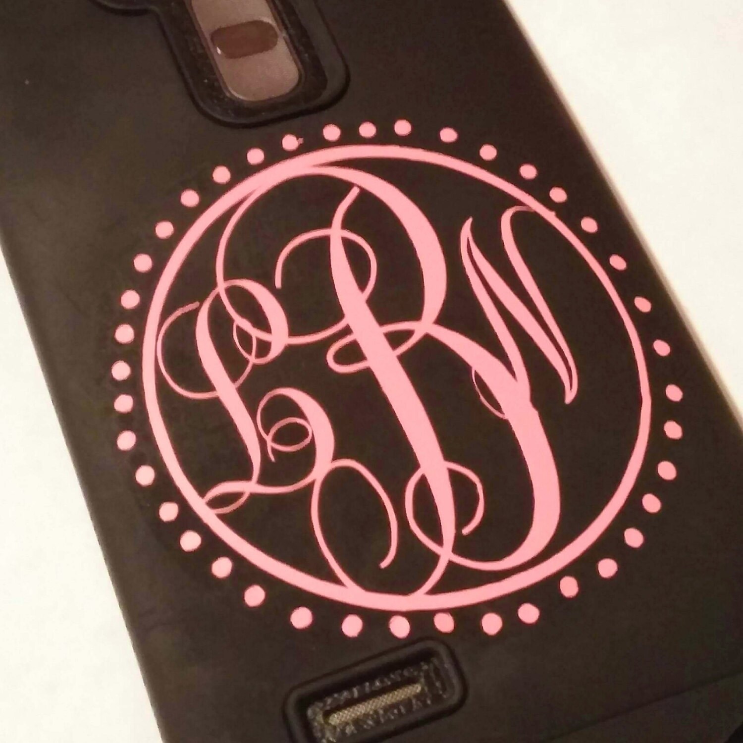 Monogram decals.Personalized phone cases.Circle by kyprims on Etsy