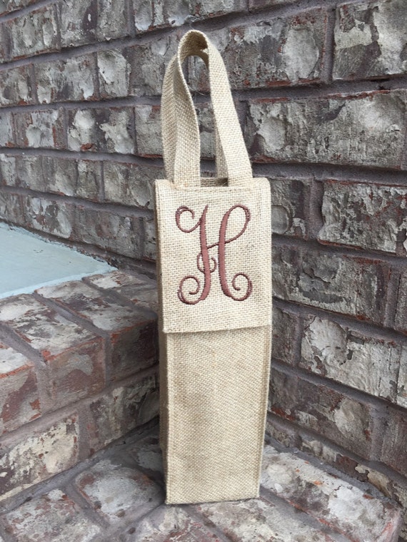 monogrammed insulated wine tote