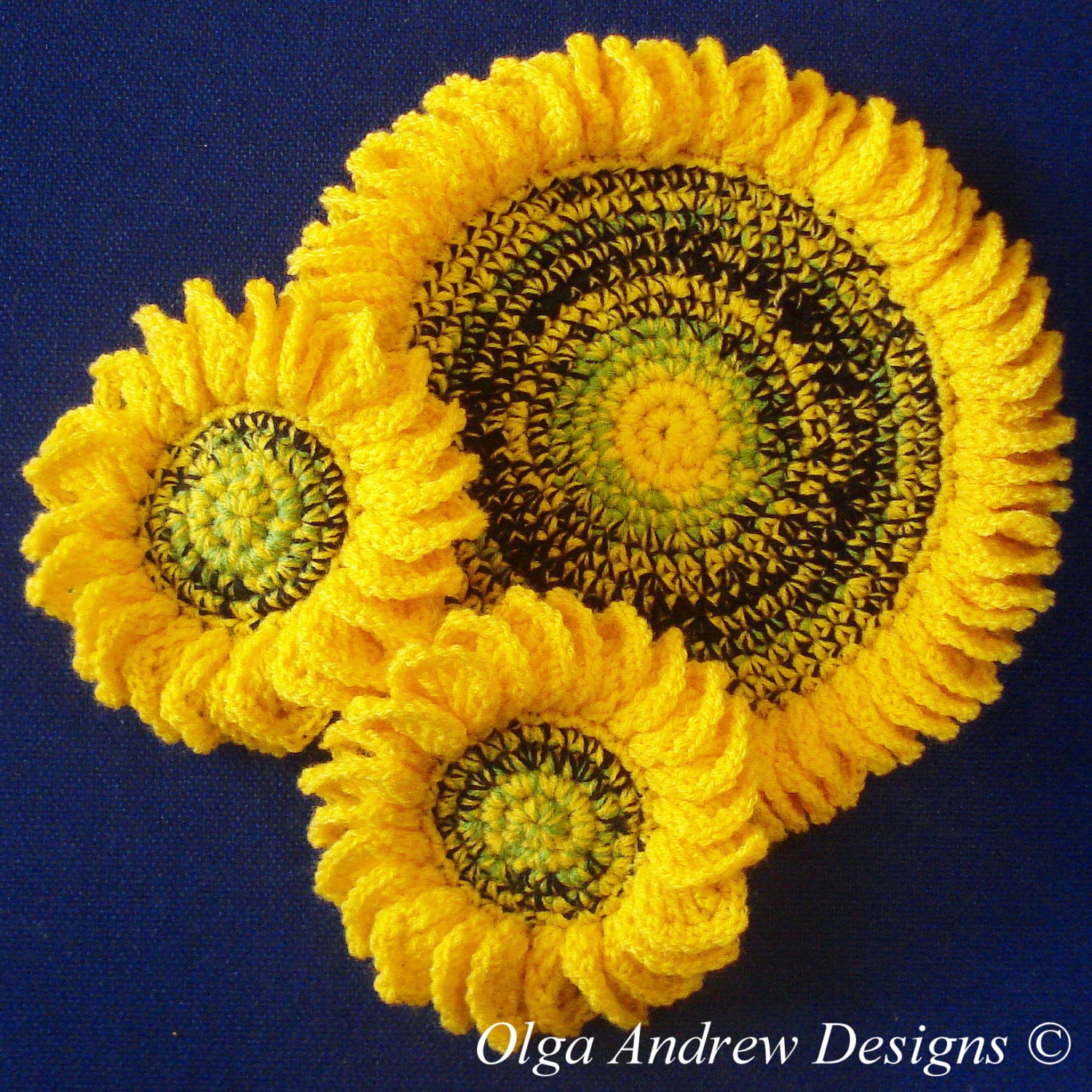 Sunflower doily coasters crochet pattern sunflower crochet