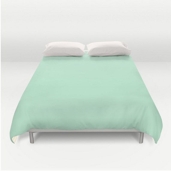 Mint Duvet Cover Green Solid Color Mint Ice Twin XL Twin Full