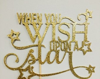When you Wish Upon a Star glitter cake topper (choose your color)
