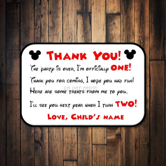 Mickey Mouse Thank You Cards Mickey Mouse Birthdaymickey