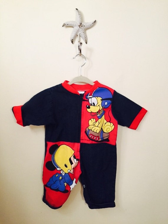 Vintage Disney Baby Boy Outfit 0 to 6 Months with Pluto and