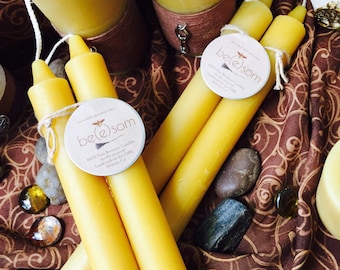 100% Pure Beeswax Taper Candles. Set of 2 pure organic beeswax candles, 10" elegant taper candles. They are dripless pure beeswax candles.