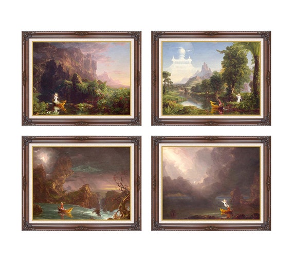 Set of 4 Thomas Cole The Voyage of Life 1842 Framed Childhood