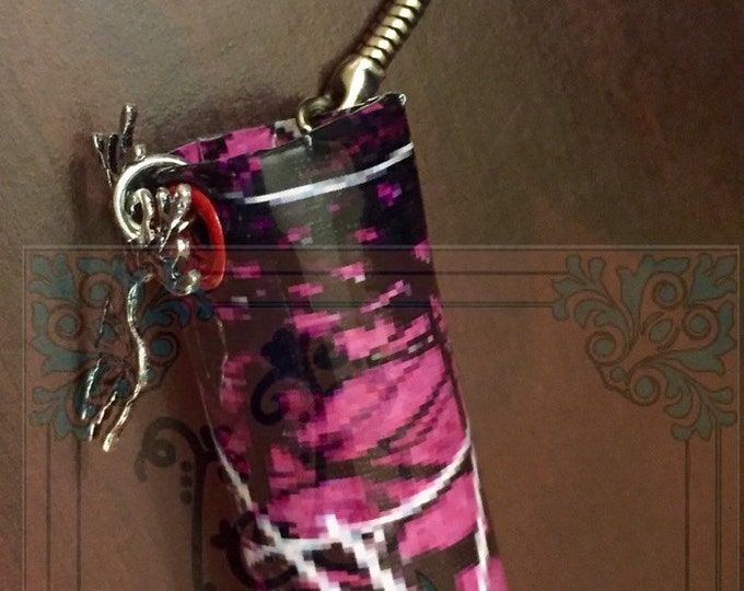 Pink Muddy Girl camo keychain with charms