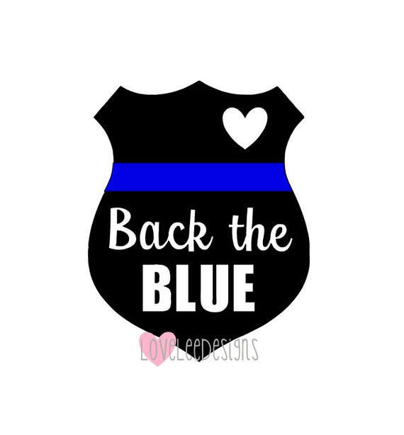 Back The Blue Vinyl Decal Police Badge Yeti Decal Car