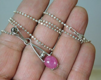 Handmade Sterling Silver Natural Ruby Necklace Pendant