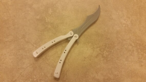 3D Printed Butterfly Knife by PropsMax on Etsy
