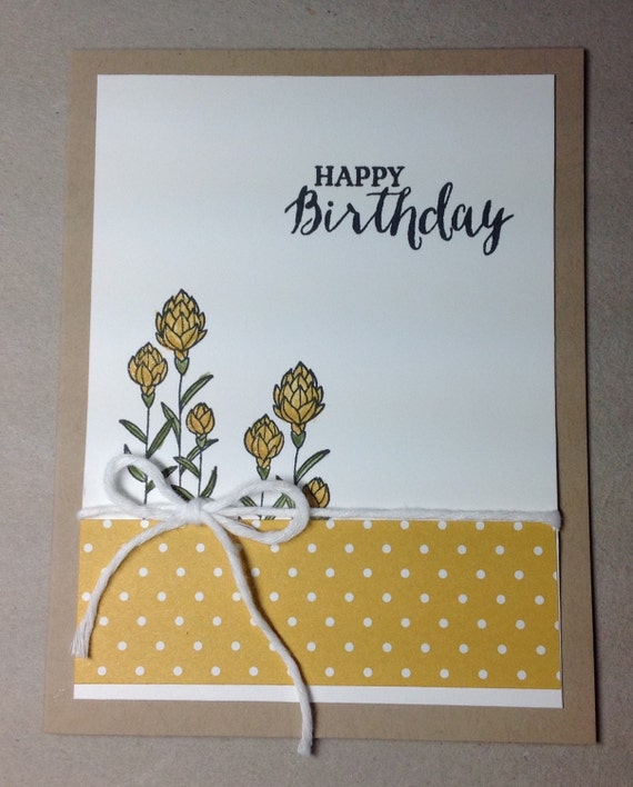 Birthday greeting card with yellow flowers perfect for