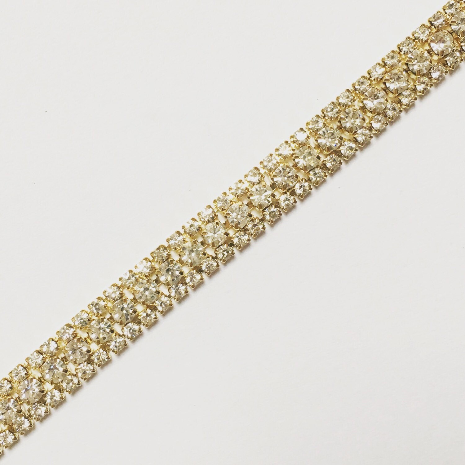 Gold Crystal Rhinestone Trim by the Yard Wholesale gold
