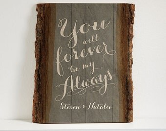 Rustic Romance Personalized Basswood Plank