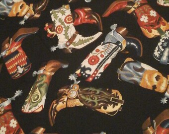 Cowboy Boots Fabric Alexander Henry 1 Yard Cotton