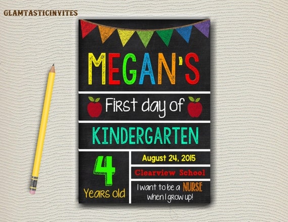 First Day of School Sign Back to School Printable Chalkboard