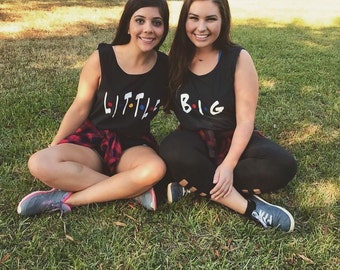 FRIENDS inspired Big Little Shirts Sorority Women Girls Comfort Color Tank Funny