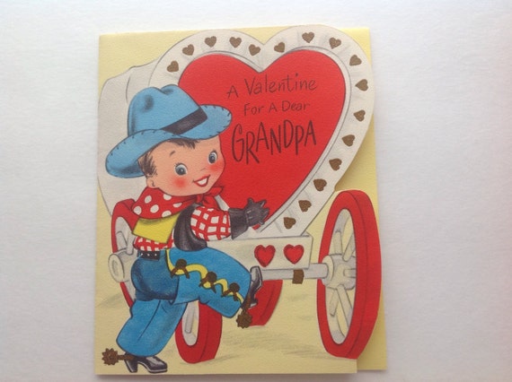 Download Vintage Valentine Grandpa Cowboy Card Unused by ...