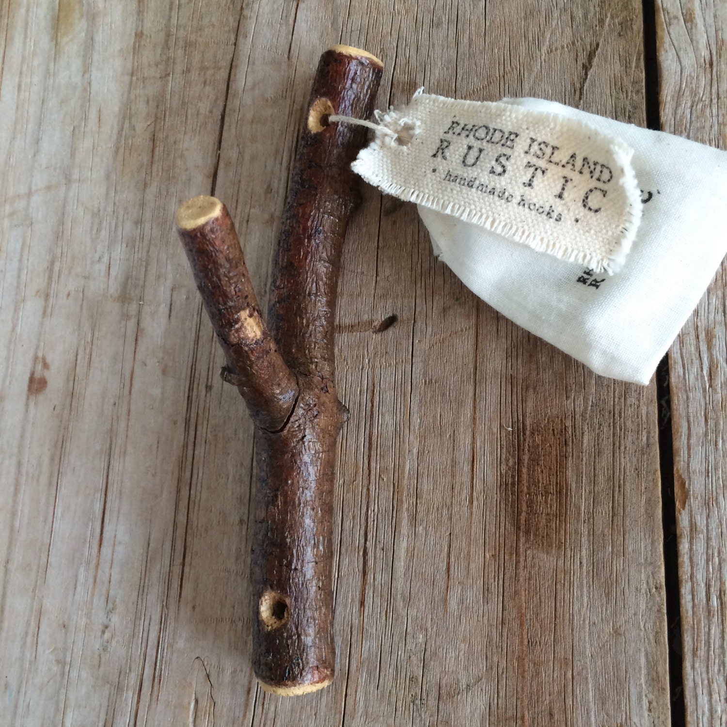 Rustic Wall Hook Branch Wall Hook Reclaimed by RhodeIslandRustic