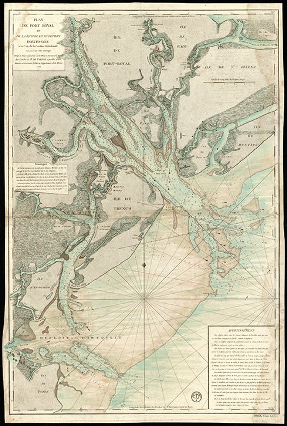 Nautical charts of Port Royal in South Carolina French.