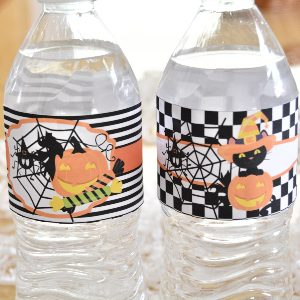 10 Halloween Water Bottle Labels Halloween Birthday