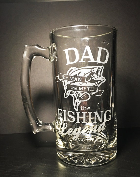 Download Father's Day Fishing Beer Mug Dad the Man the Myth the