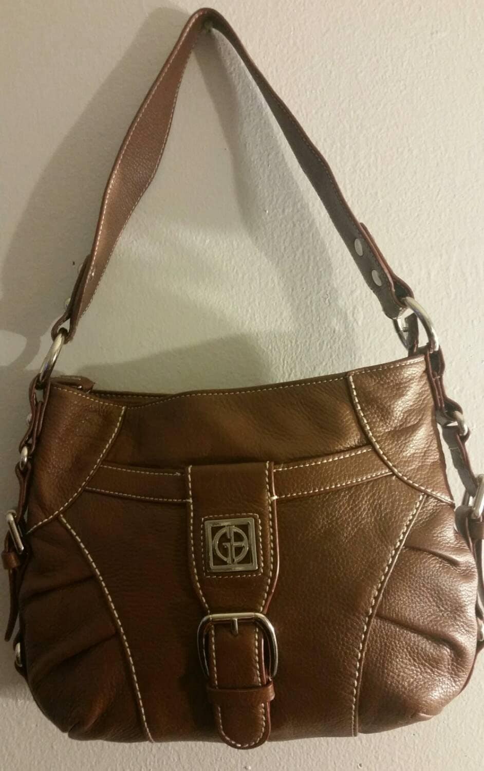 Vintage Giani Bernini Genuine Leather Brown Shoulder Bag