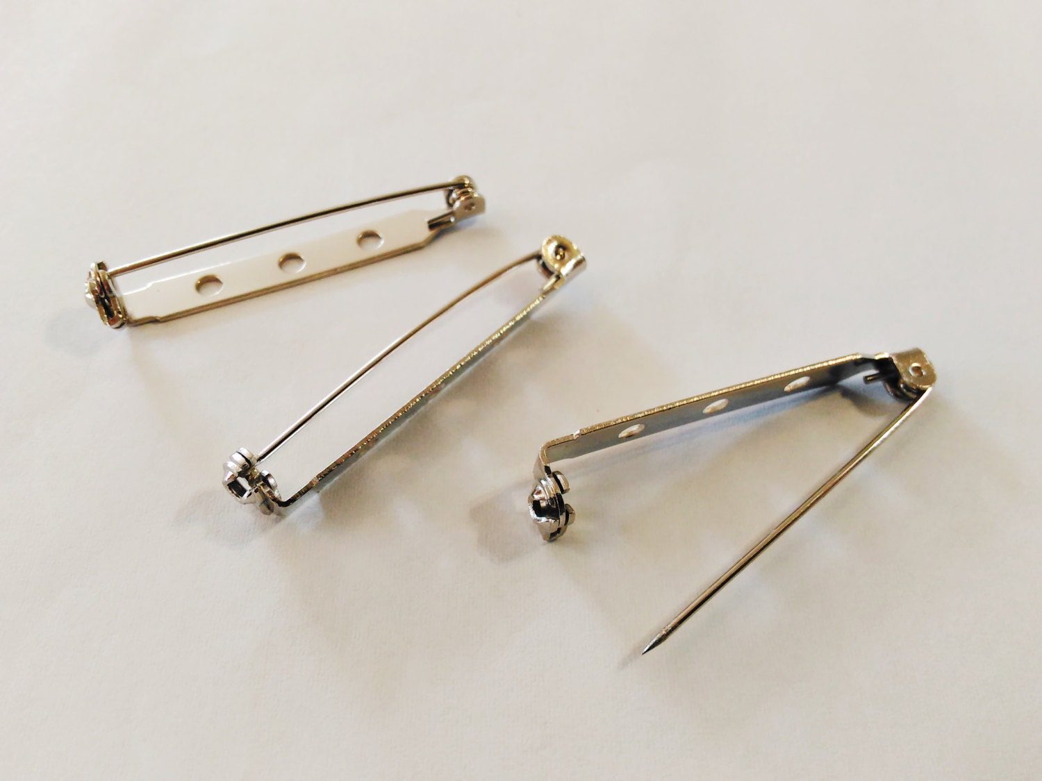 10 silver brooch backs Bar pins Back bars Pin backs Brooch