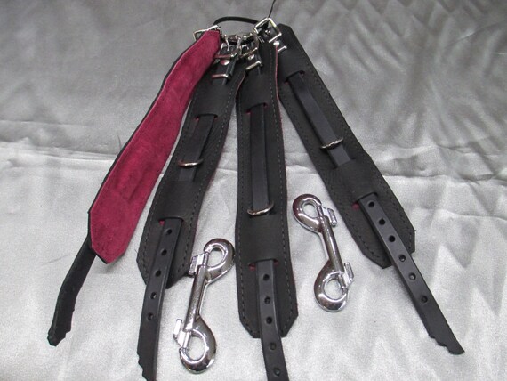 sale luxury soft nubuck black leather bdsm restraint cuffs