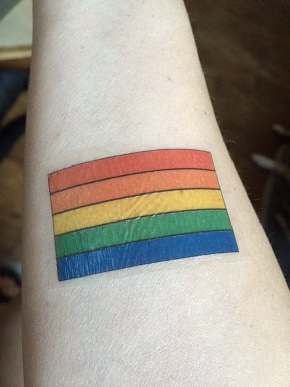 Rainbow Flag Temporary Tattoo By Drewstattoos On Etsy 8151