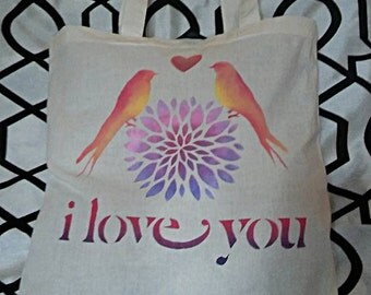 I love You Birds Canvas Tote Bag