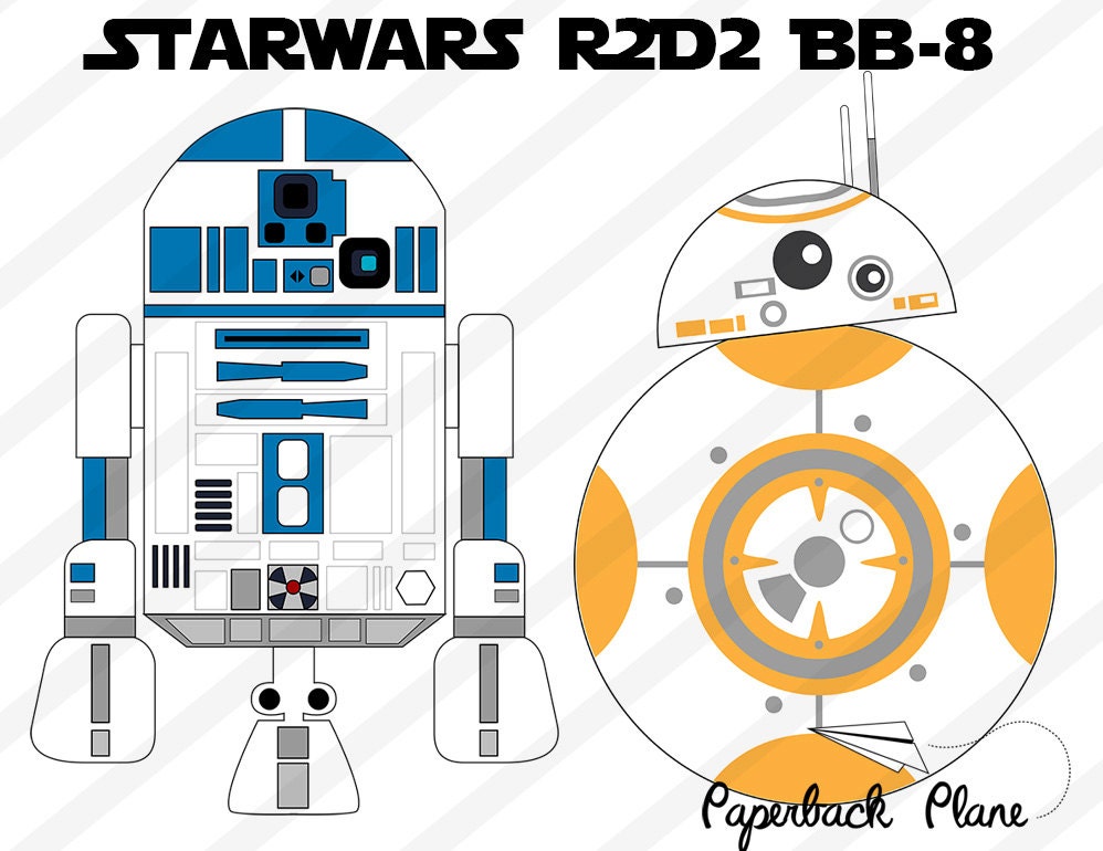 Download Star wars robot R2D2 bb-8 SVG PNG Cut Files for use with