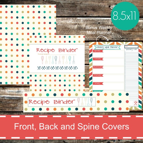Printable Recipe Binder Kit Personalized Family Recipe