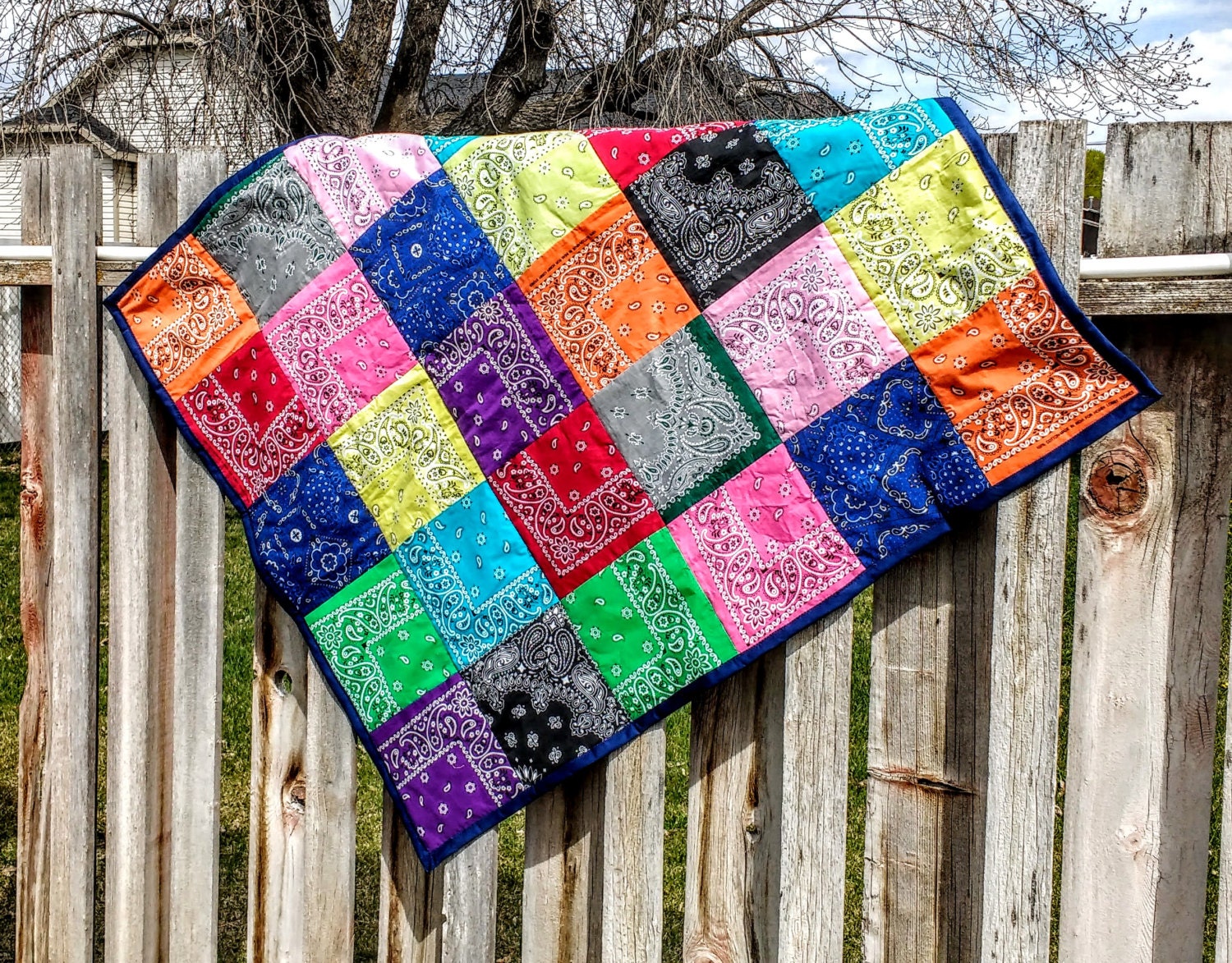 Quilt Mini Bandana by QTMonsterHandmade on Etsy