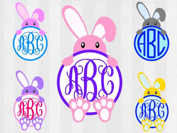 Download Bunny monogram frame SVG Easter svg monogram frame by ...