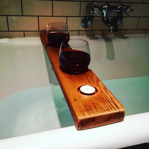 Reclaimed wood bath caddy by Lockandkeyuk on Etsy