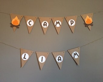 Camping Birthday Party Banner