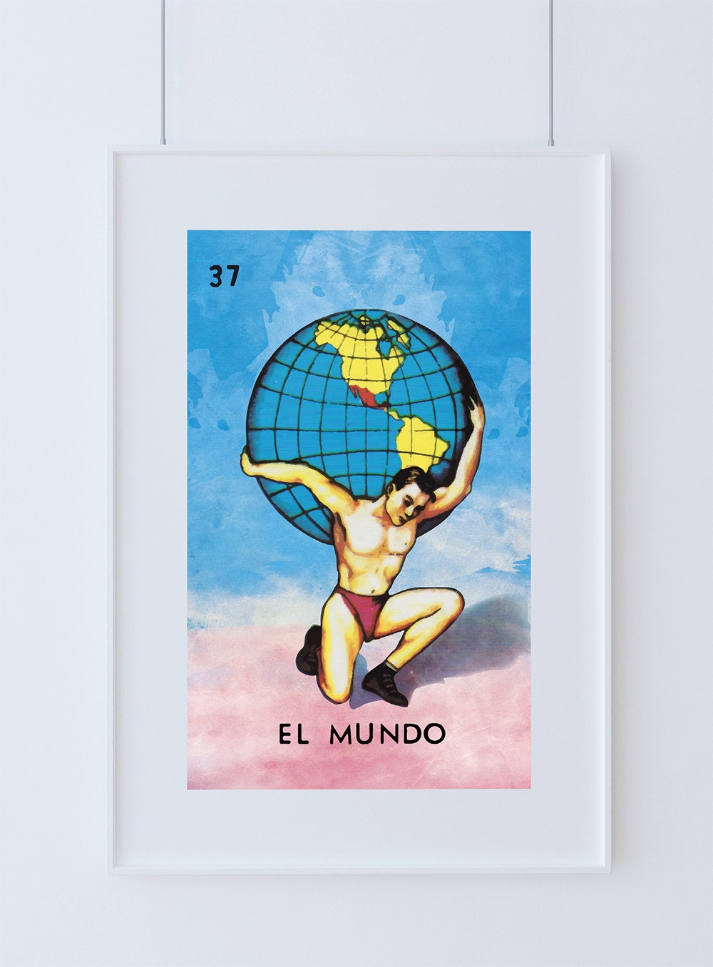 Loteria El Mundo Mexican Retro Illustration Art Print Vintage and The Most Amazing and Interesting mexican loteria home decor for Your home
